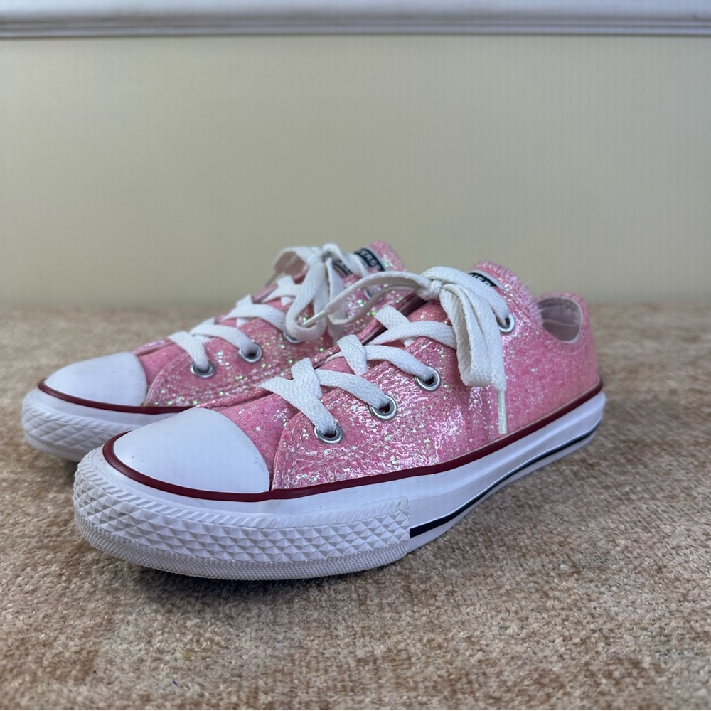 Converse Chuck Taylor All Star Pink Glitter Sneakers Girls Junior 2 - Picture 4 of 13